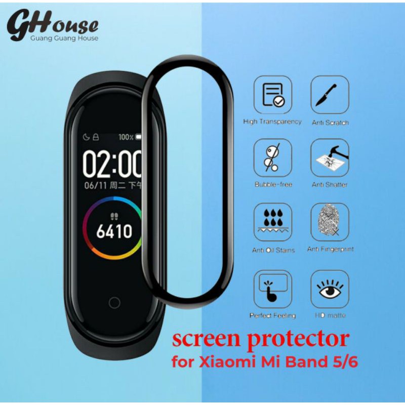 Watch Anti Gores Xiaomi Mi Band 5 Strap Miband 6 2D 3D Screen Protector M5 Smartband Screen Guard Wa