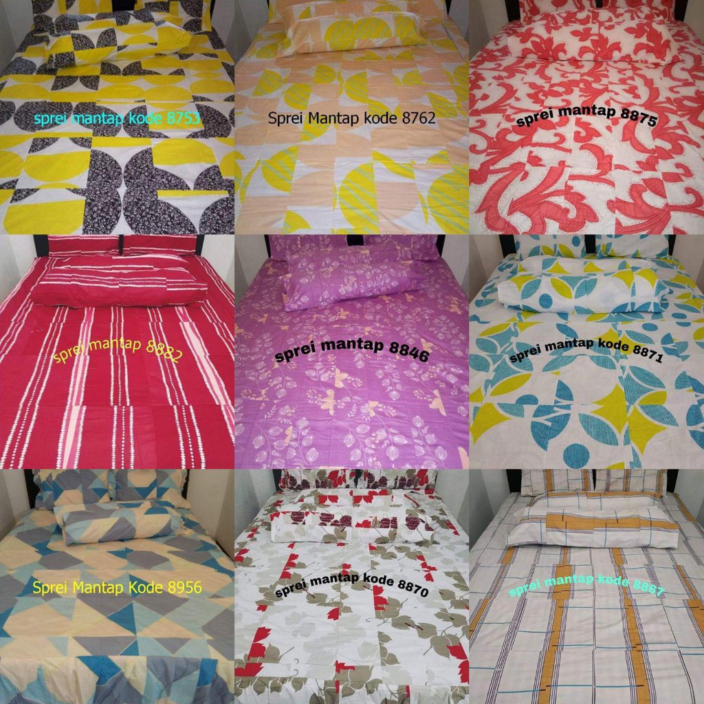 sprei ukuran 90x200 bahan perca katun cvc eks my love