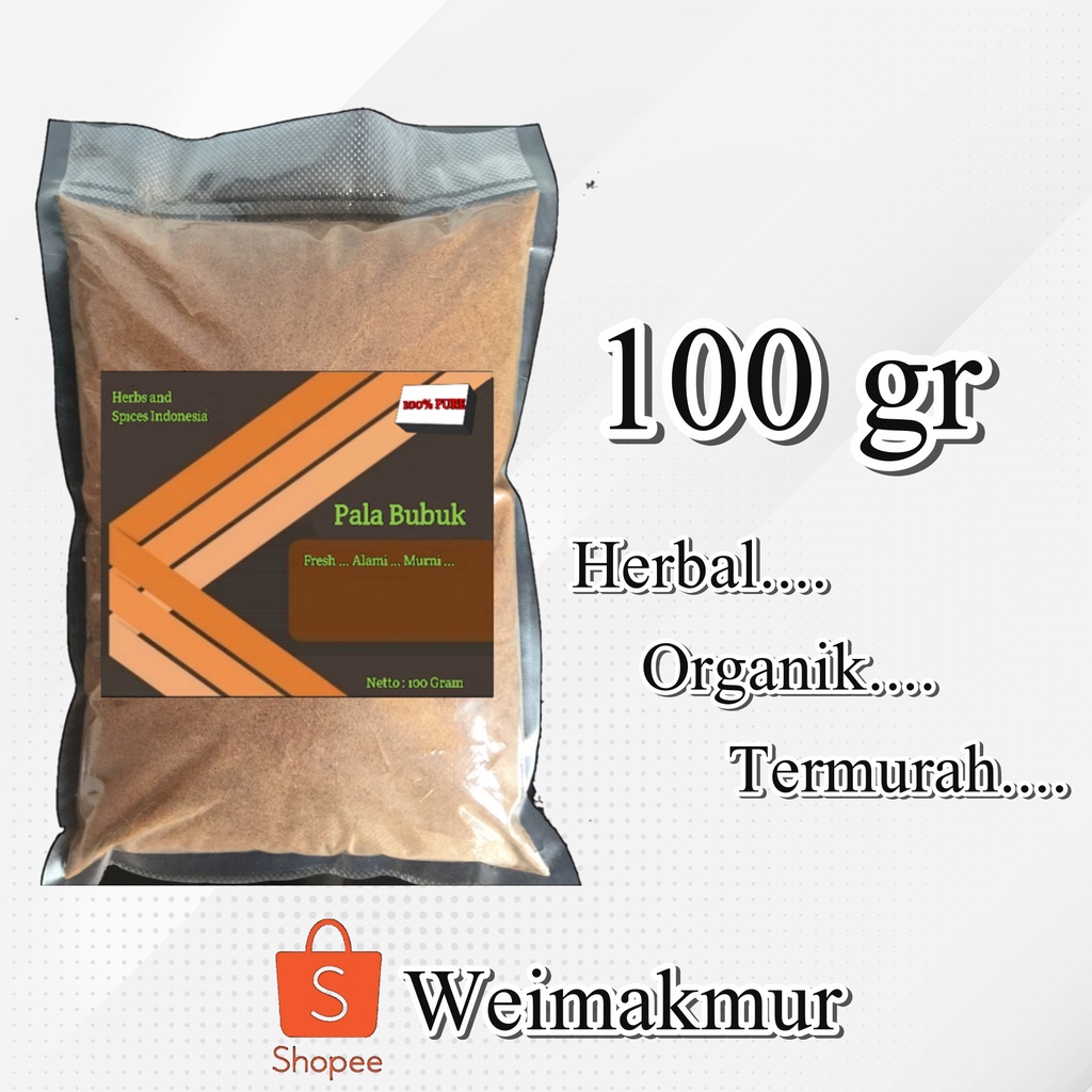 

Pala Bubuk 100 gram murni biji pala asli (fresh dan super wangi )