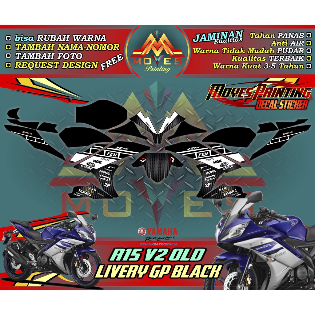 Stiker DEcal R15 V2 FULL BODY - Decal Yamaha R15 V2 Full BOdy