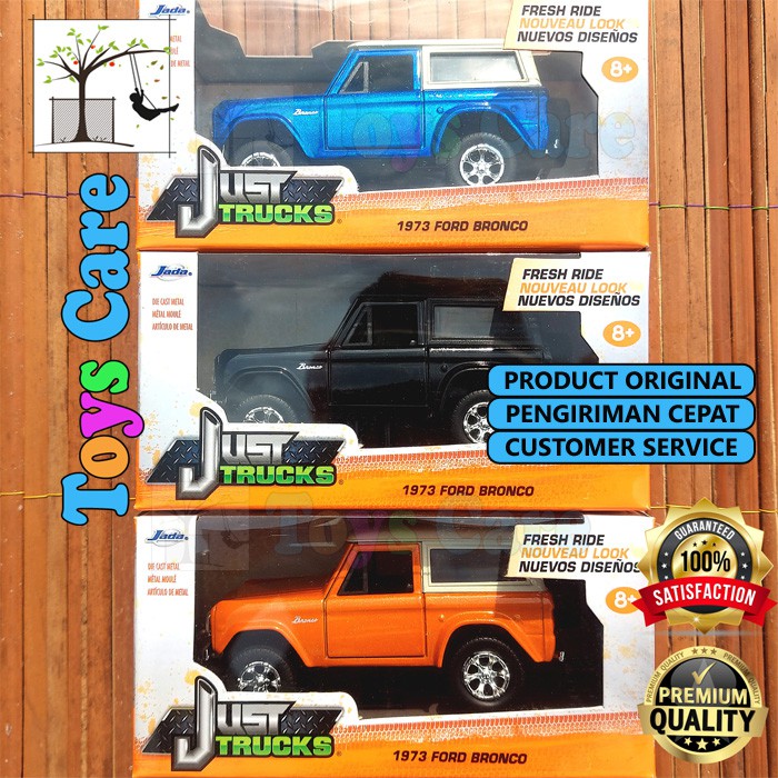 JADA 1973 FORD BRONCO SET 3 PCS - JUST TRUCK JEEP WRANGLER SKALA 32 ORIGINAL JADA TOYS