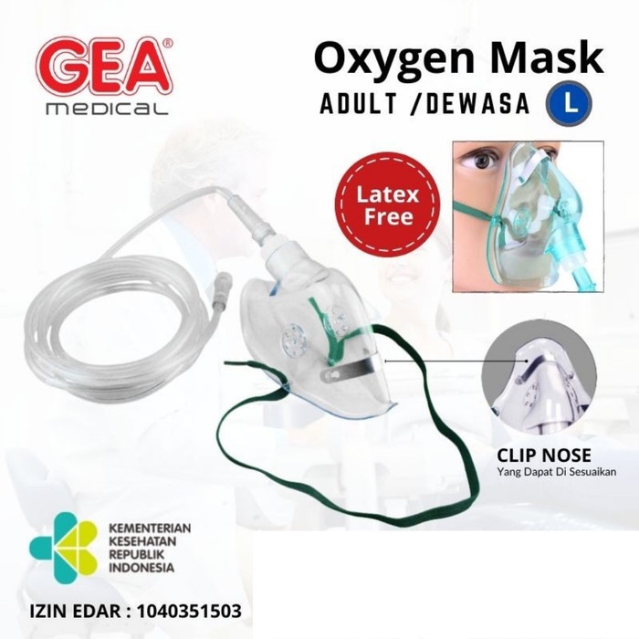 Oxygen Mask Adult / Masker Oksigen Dewasa - GEA