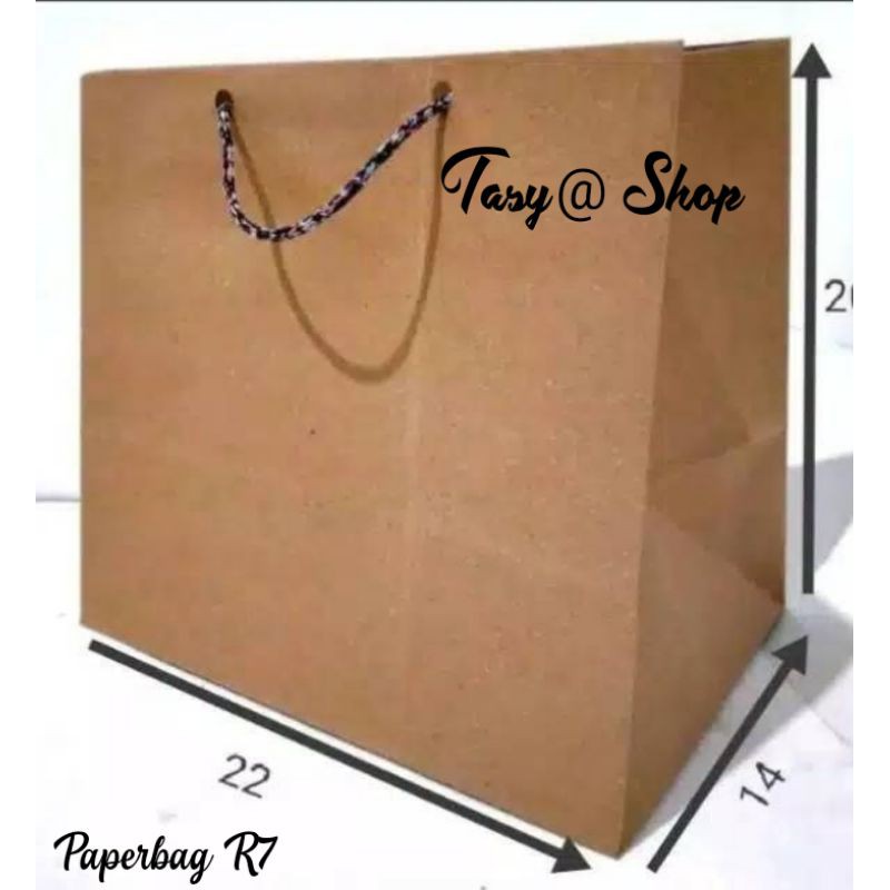 

Tas kertas paperbag Ukuran R7 (22x20)