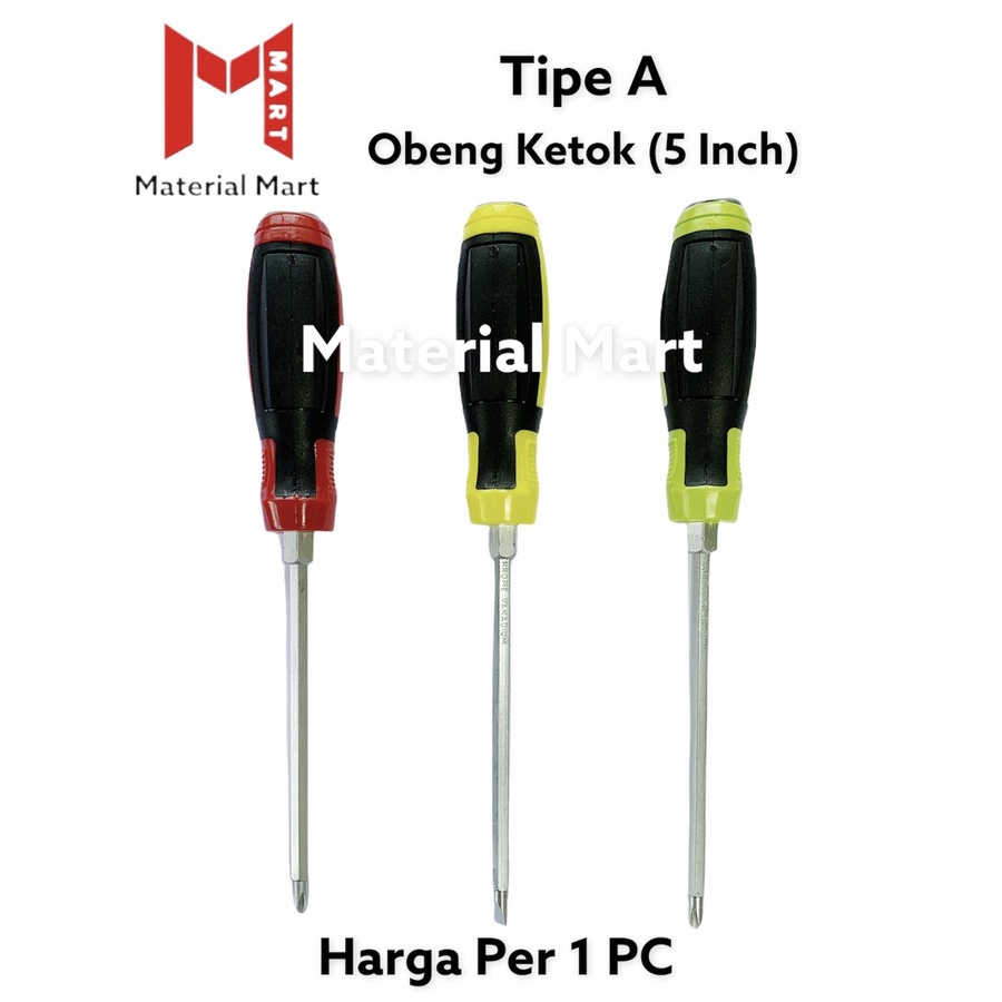 Obeng Ketok Bolak Balik 5 Inch | Obeng BB Magnet 5 Inch | Screwdriver | Material Mart