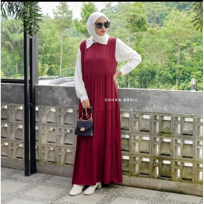 Inner dress singlet daleman gamis tanpa lengan bahan jersey