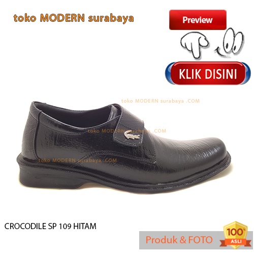 Sepatu pria sekolah sepatu pria pantovel casual CROCODILE SP 109 HITAM