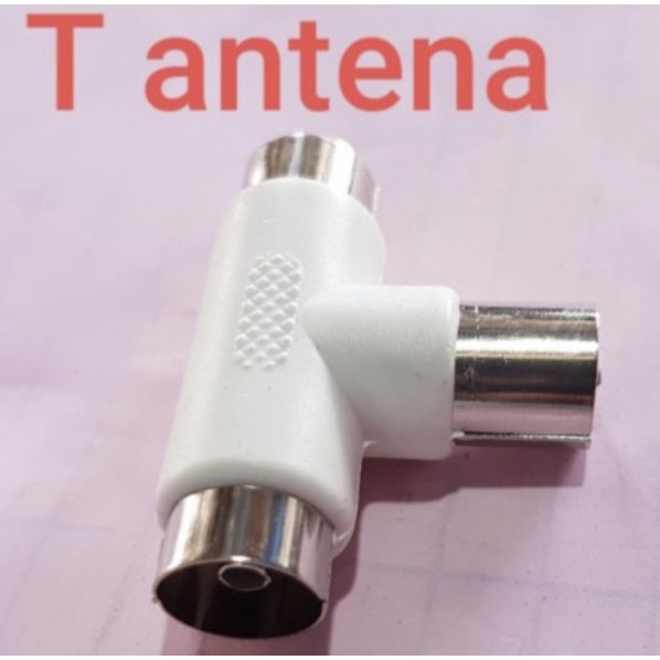 Jack Antena TV T Plastik / Pararel Antena TV / Cabang TV 2 Way 2output