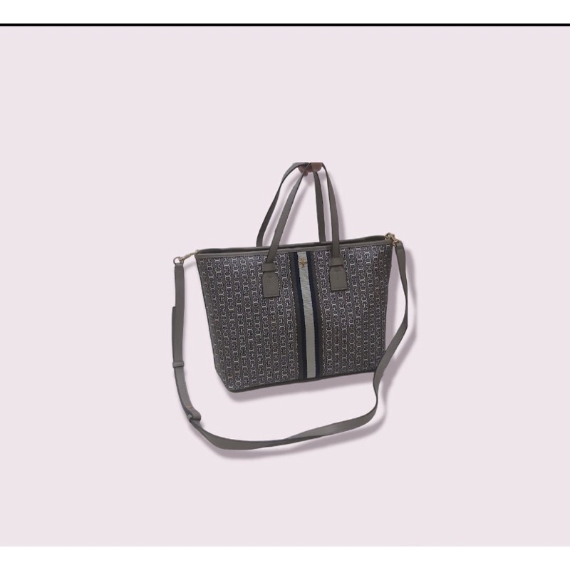 tas tory burch gemini link canvas small tote ( original )