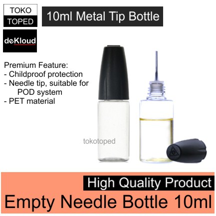 Childproof Needle Dropper 10ml Bottle | botol kosong liquid vape jarum