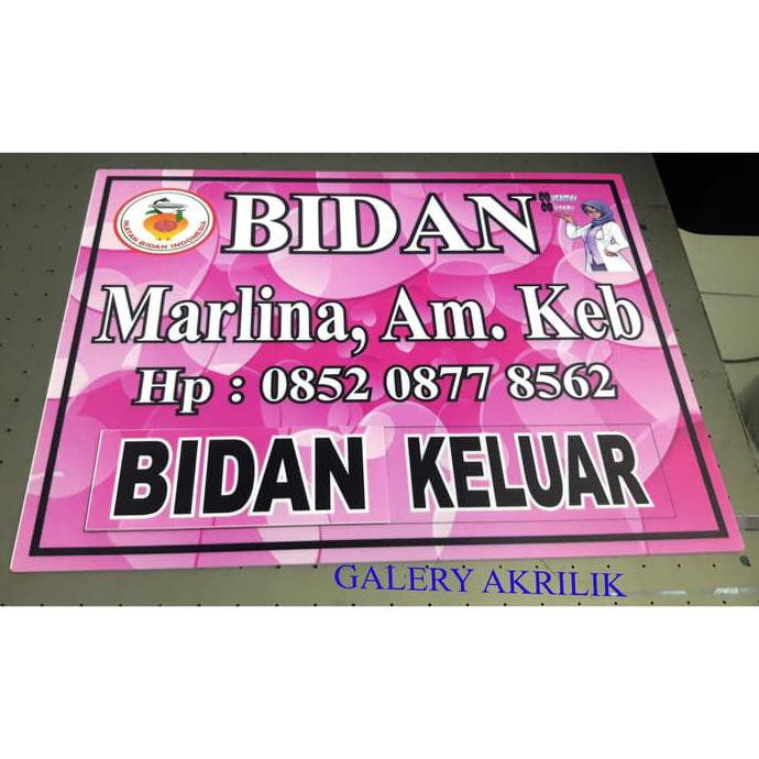 

BARANG BARU ACRYLIC PAPAN NAMA BIDAN,DOKTER,SIGN LABEL ACRYLIC 30X40