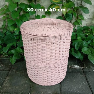 Keranjang Laundry Rotan Pink Laundry Basket Tempat Penyimpanan Unik Home Decor Shopee Indonesia
