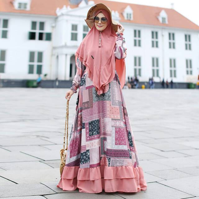 Ready! Gamis Maxmara Busui Vindy Set Syari Ori By Humaira