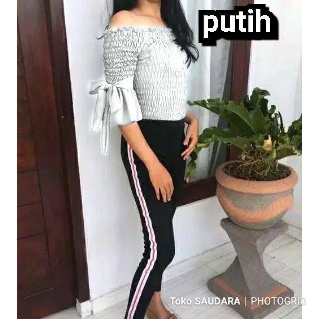 Sabrina full kerut lengan ikat