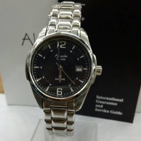 JAM TANGAN WANITA ALEXANDRE CHRISTIE AC 8232 SILVER BLACK ORIGINAL GARANSI RESMI 1 TAHUN