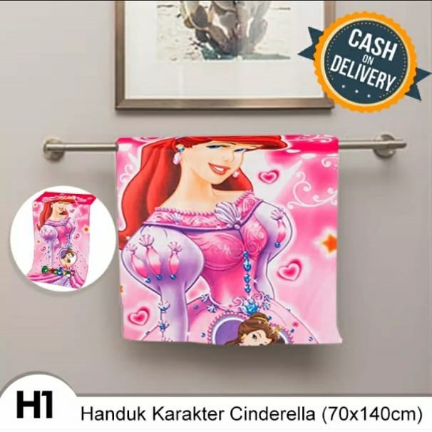 PROMO Handuk karakter anak 70 cm x 140 cm handuk mandi  Motif Berbahan microfiber-TERMURAH