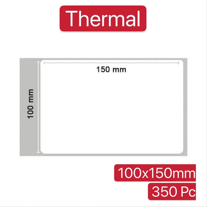 

LABEL THERMAL UK.100X150mm ISI 350PCS TIDAK PERLU PAKAI RIBBON/ DIRECT THERMAL|RESI ONLINE SHOP