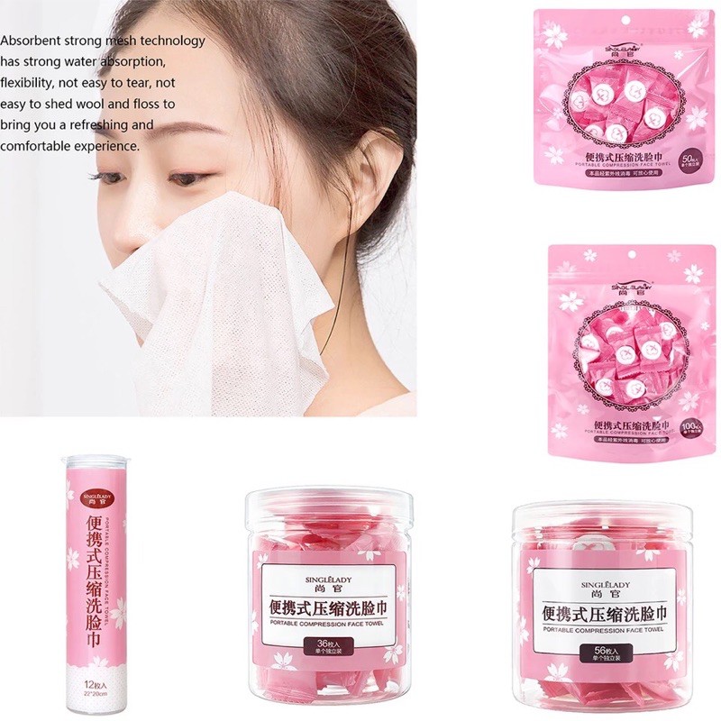 Disposable Compressed Towel Handuk Wajah Mini Kompres Sekali Pakai compressed disposable Towel Travel Facial Makeup remover