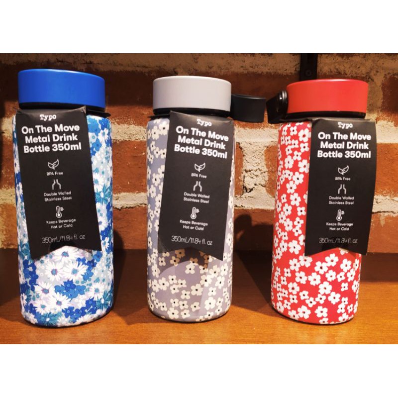 TYPO BOTTLE ON THE MOVE METAL DRINK 350ML / BOTOL MINUM TUMBLR HOT & COLD ORIGINAL