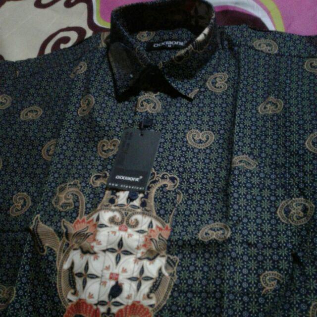 Kemeja Batik Pria Lengan Panjang Bl27 Katun Motif Modern Dixmont Semi Slimfit Premium