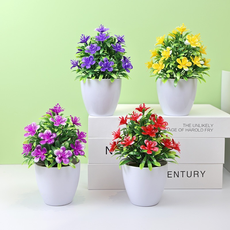 PT59 Pot Tanaman Hias Bunga Melati Plastik Pot Bongsai Artificial Flower Decoration