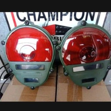 stoplamp stop lamp lampu stop tengkorak miltary merah belakang Jeep CJ7 willys