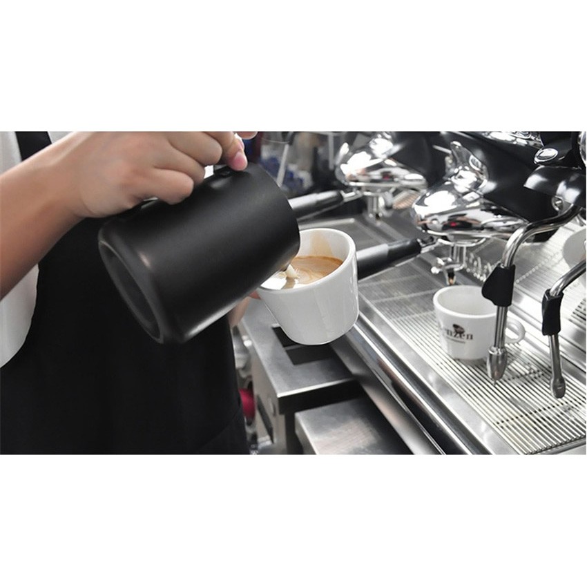 Gelas Pitcher Kopi Espresso Latte Art Stainless Steel 400ml - Black