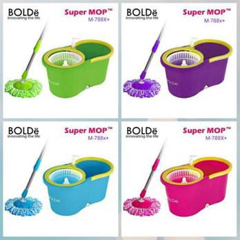 Bolde M 788 X+ super mop berputar 360 alat pel stainless steel tongkat teleskopis tempat botol