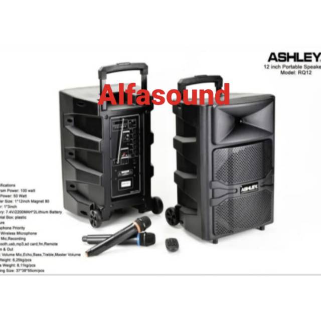 Speaker Portable Wireless Meeting Ashley RQ12 Original 12 Inch RQ 12
