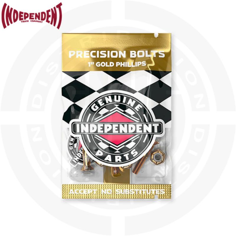 INDEPENDENT Genuine Parts 1in Phillips Hardware Skateboard Black/Gold (6 Black + 2 Gold)