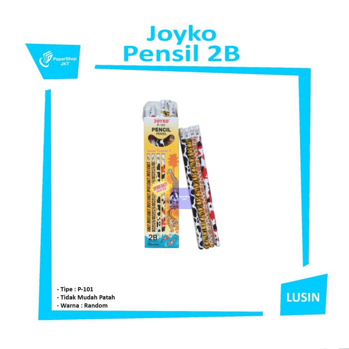 

TULIS-ALAT- PENSIL 2B JOYKO P-101 2B ANIMAL ( PER LUSIN ) -ALAT-TULIS.