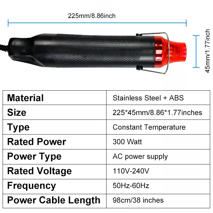 Heat Gun Low Watt Alat Perkakas Heat Gun Express Electric Hot Air Vinyl Express 220 V 300 W