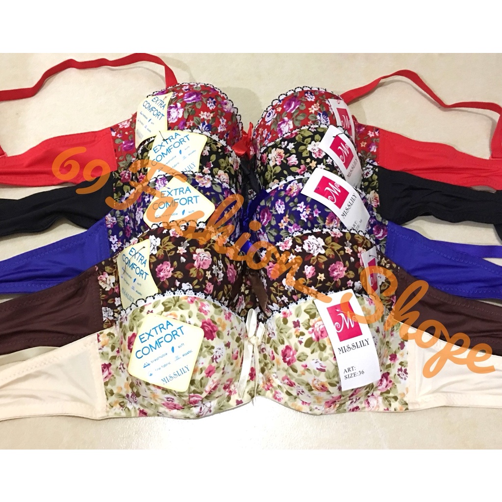 BRA BERKAWAT MOTIF BUNGA IMPORT  BEST SELLER MURAH KUALIATAS PREMIUM BERKAWAT / BH PUSH UP PAKAIAN DALAM IMPORT