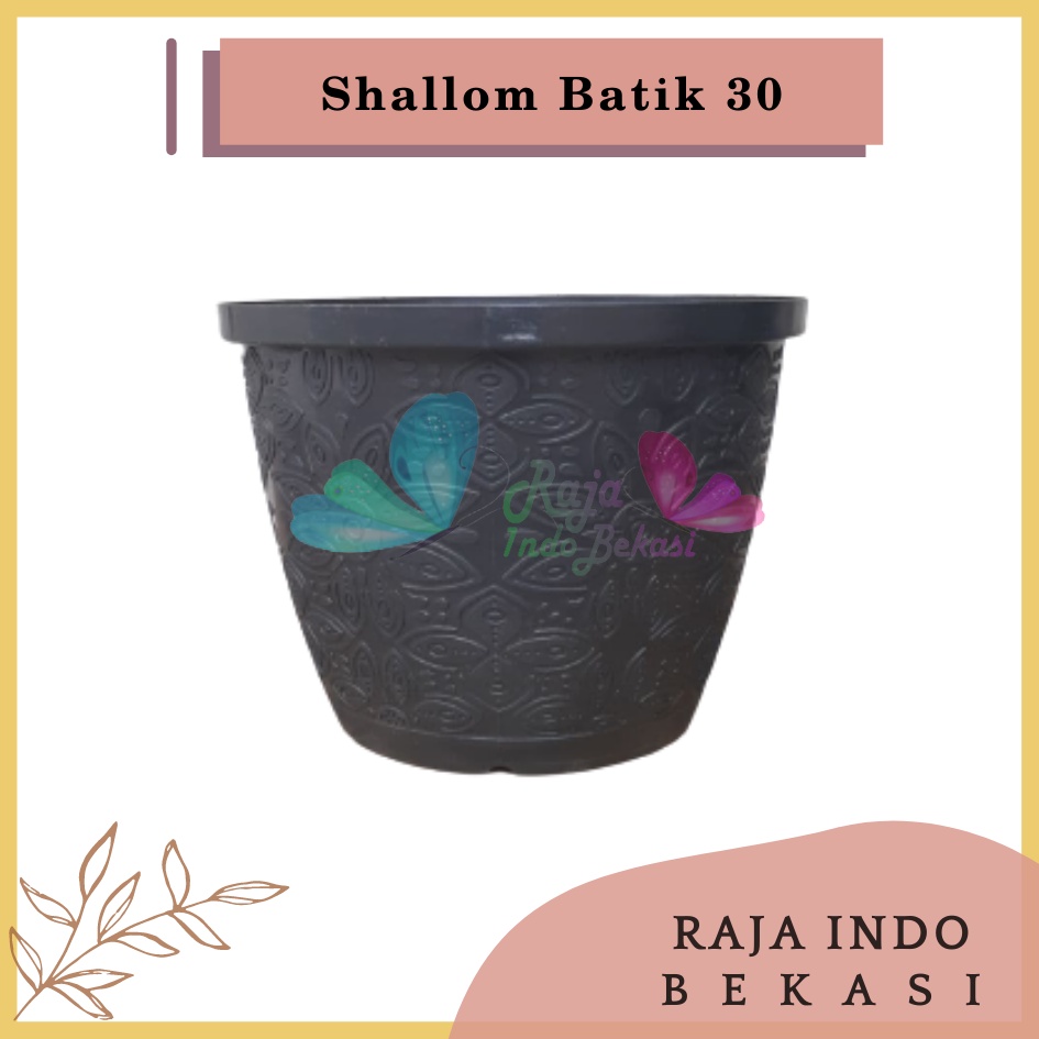 Rajaindobekasi Pot Shallom Batik 30 Hitam Pot Bunga Motif Batik Timbul Pot Bunga Besar Murah Tebal Bagus Bukan Pot Shallom Glory Glori 30 35 40