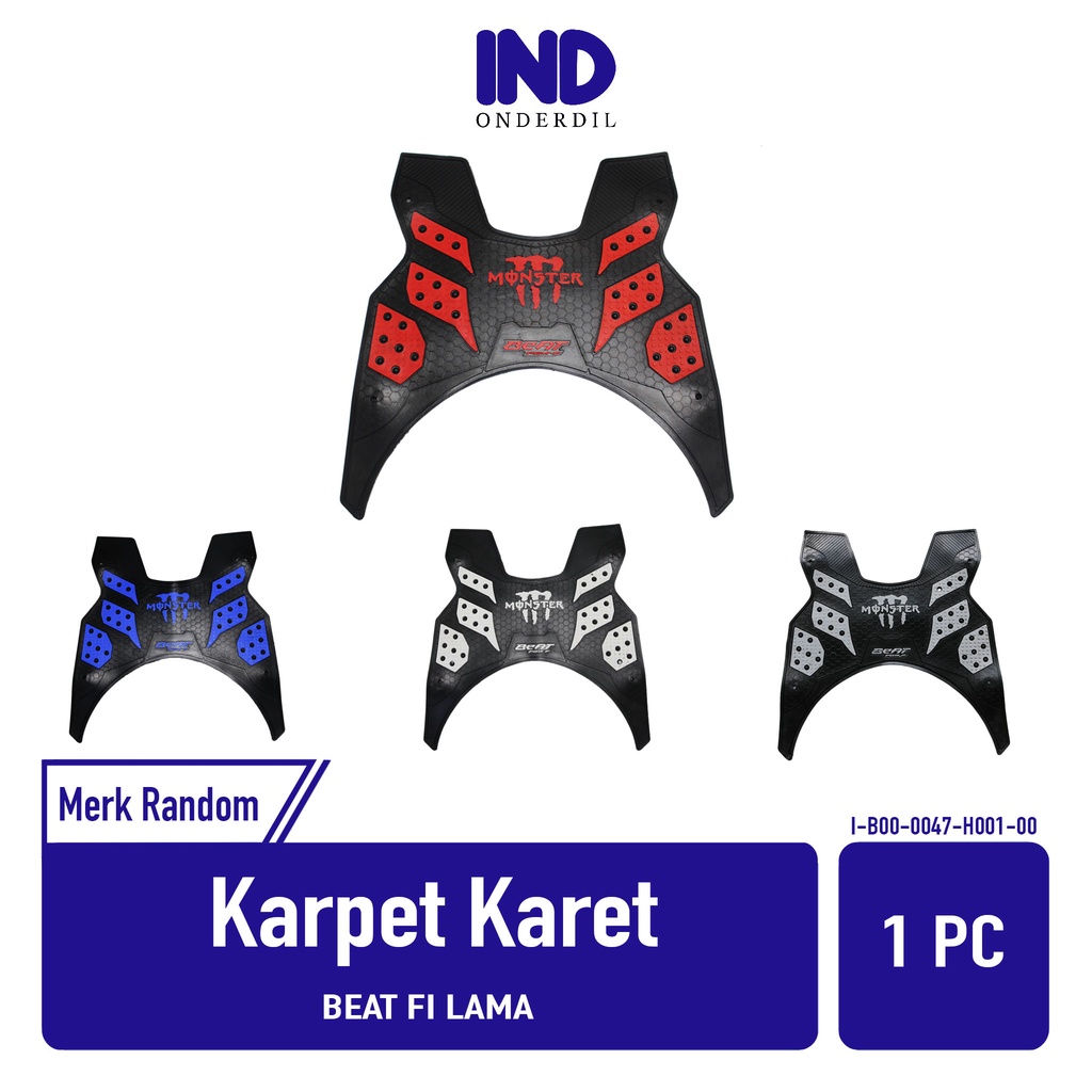 Karpet-Injekan-Pijakan-Alas Kaki-Bordes Karet Honda Beat FI-F1 Awal-Lama Merk Random