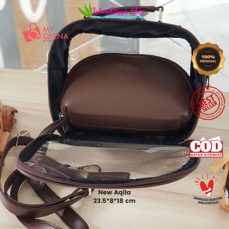 Tas Wanita Transparan Original  NEW AQILA My Qeena by Kirana Stuff bahan Mika Tebal