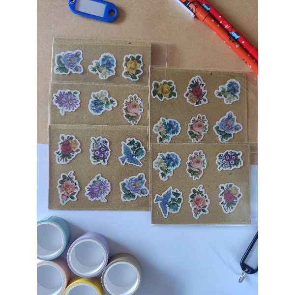 

stiker rabbit and flower