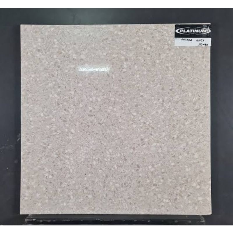 keramik 40x40 lantai glossy terazzo platinum ancora grey