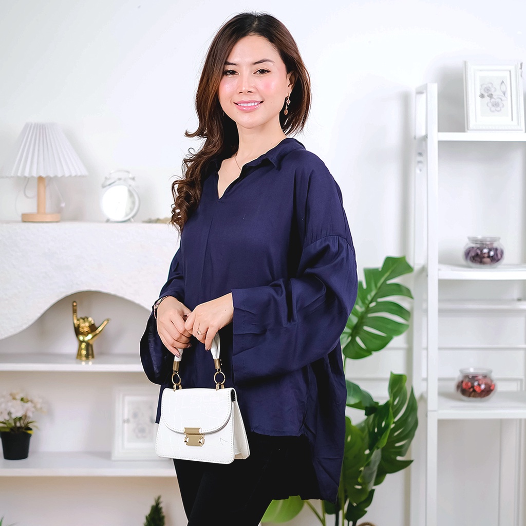 Tq88indonesia Fashion  Blouse Jumbo Polos / Vincci Oversize Blouse / Baju Atasan Jumbo Wanita / Busana Santai Cewek / Baju Jumbo Wanita Kekinian / Blouse Rayon