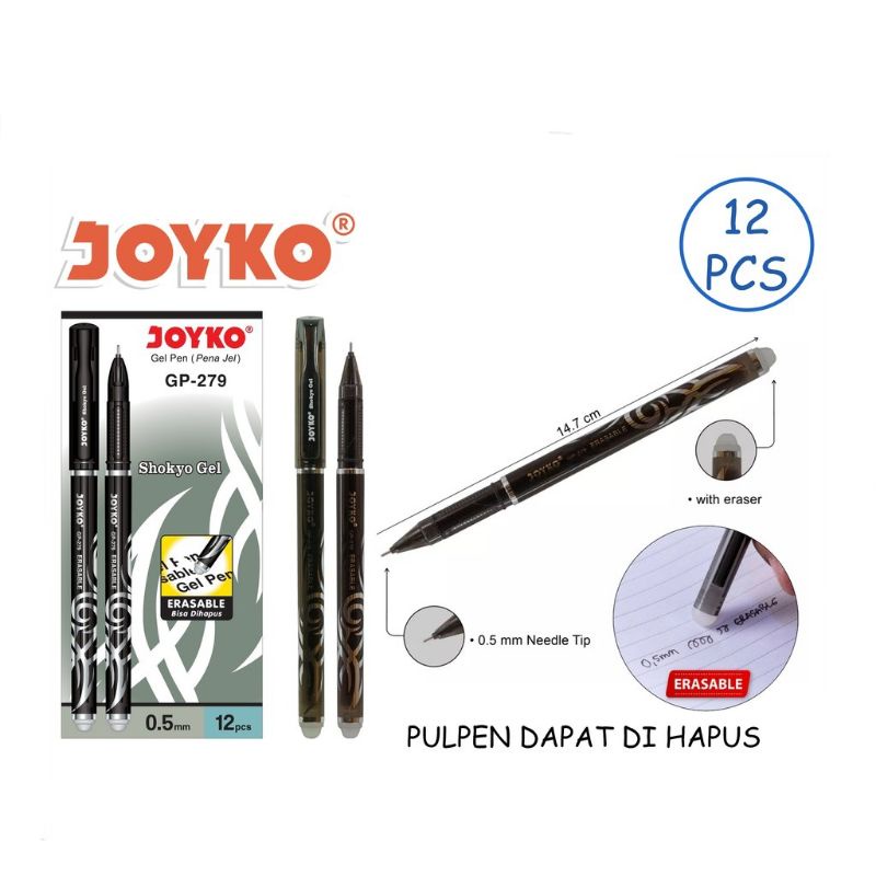 

(COD) PULPEN BISA DIHAPUS / ERASABLE GEL PEN GP 279 JOYKO SHOKYO GEL 0.5
