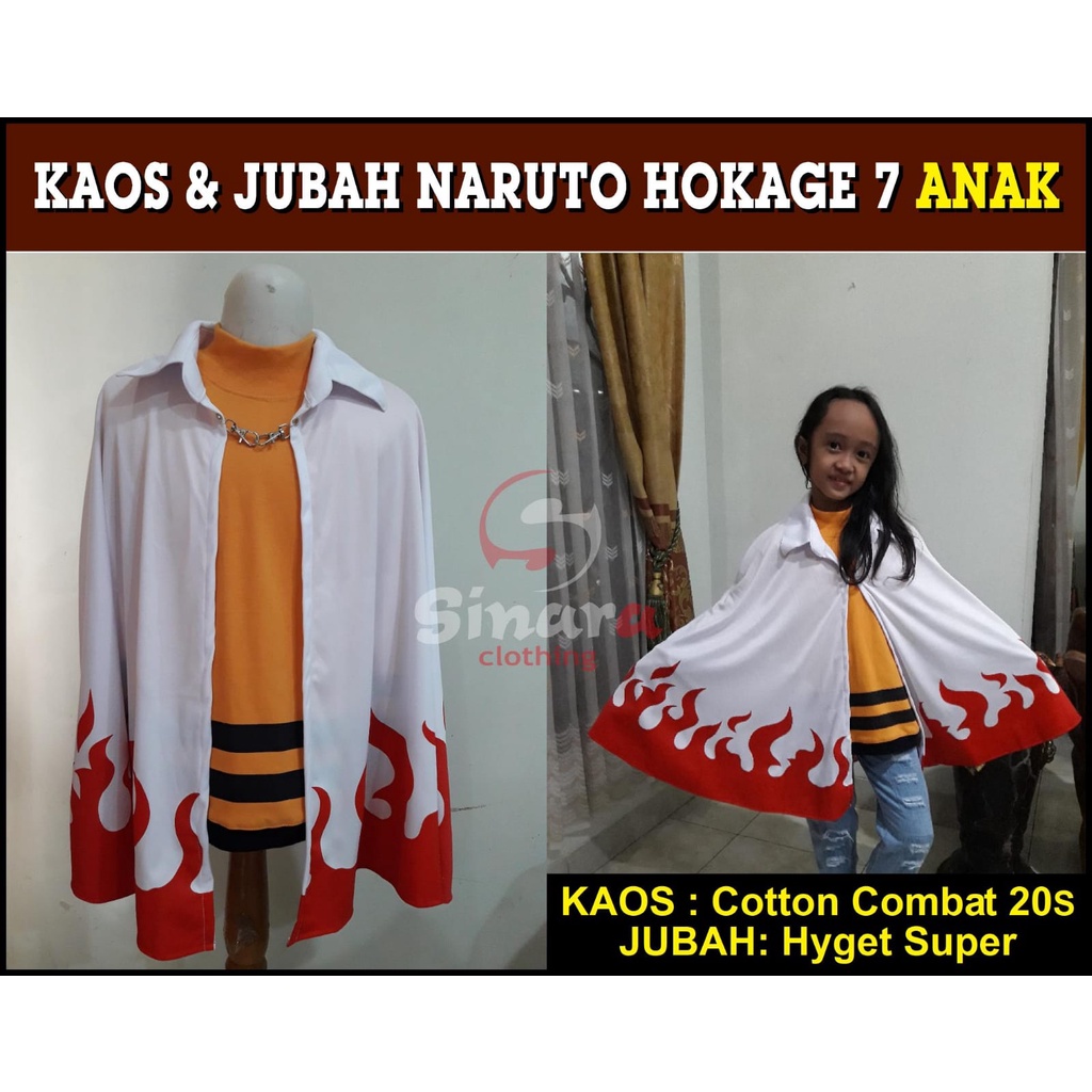 JUBAH dan kaos Naruto Hokage 7 Anak