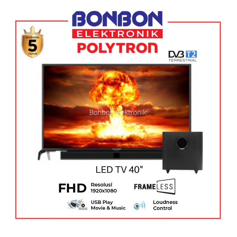 Polytron LED Digital TV 40 Inch 40BS8953 Soundbar
