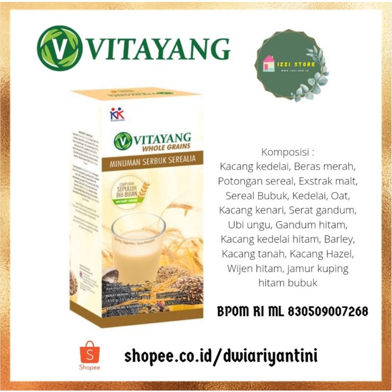 

Sereal Instan / Sarapan Sehat / Vitayang Whole Grains isi 15 sachet