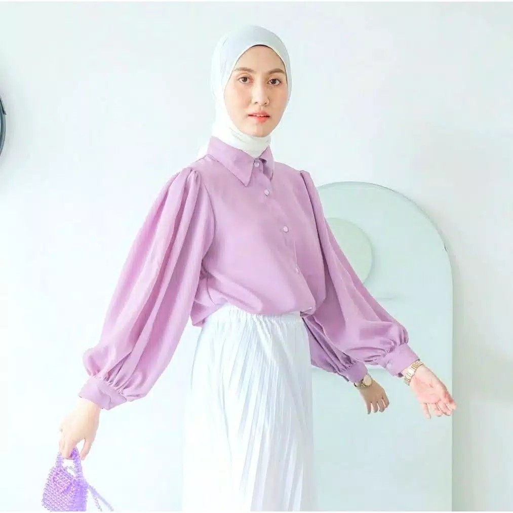 DISKON NURIA SHIRT - korean style / shirt hits / kemeja korea / kemeja kekinian / grosir kemeja / kemeja