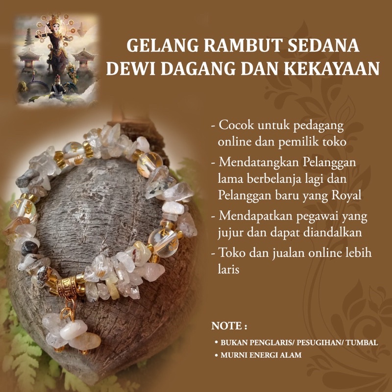 Gelang Pasupati Kristal Rambut Sedana