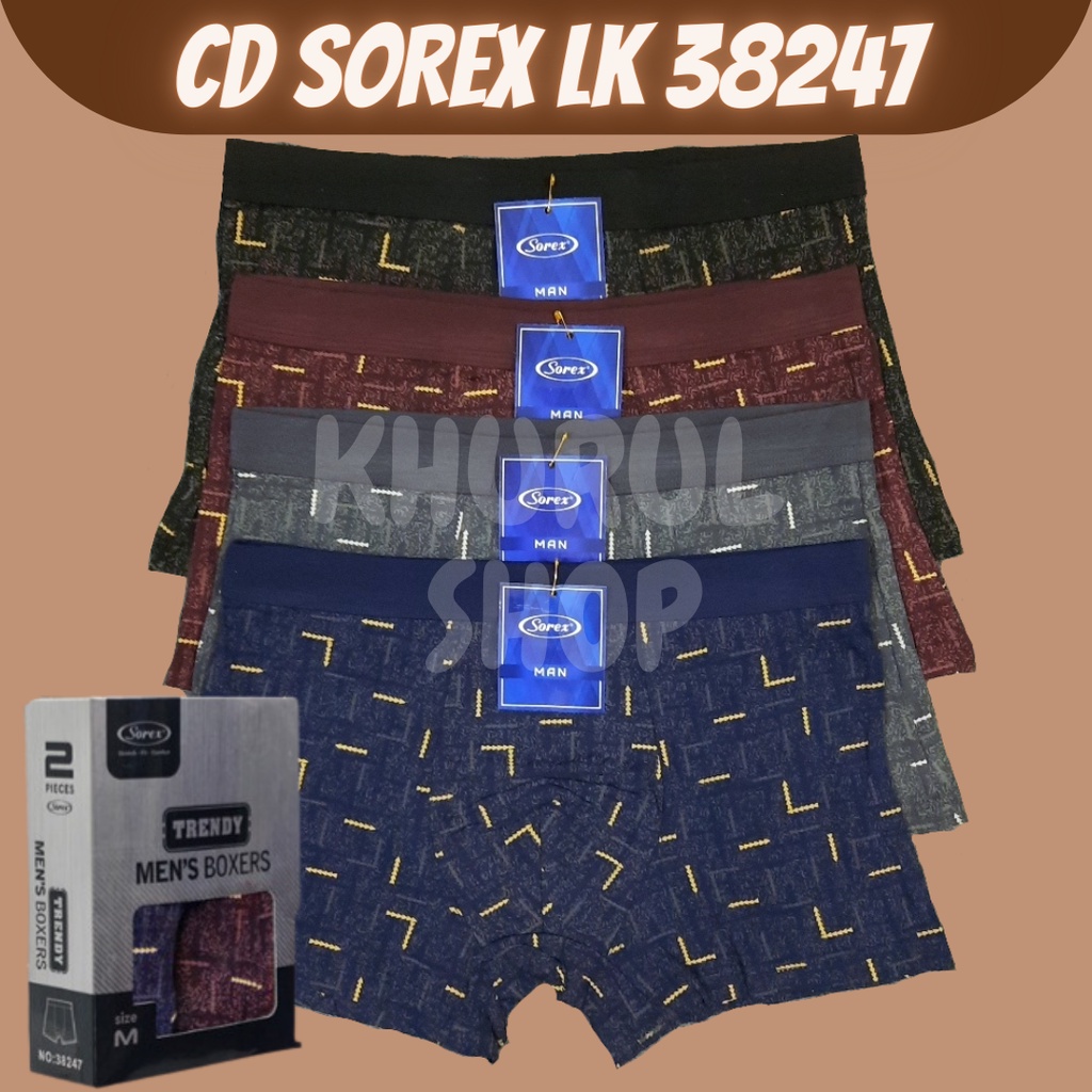 1 KOTAK ISI 2 PCS CD SOREX LK 38247 BOXER -  CD SOREX PRIA KATUN MOTIF ALFIAN