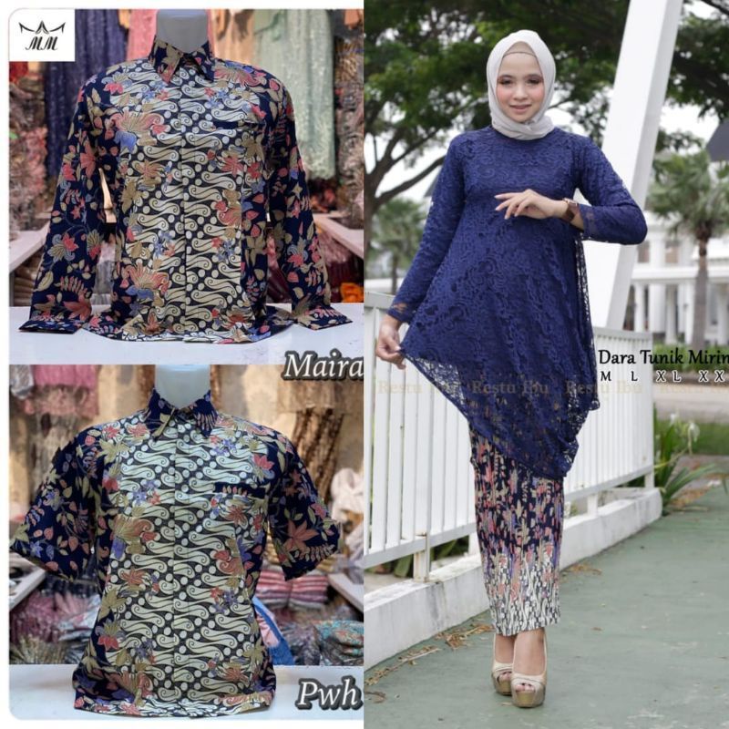 TUNIK BRUKAT MENCENG/SETELAN TUNIK BRUKAT/COUPLE TUNIK /COUPLE KEBAYA