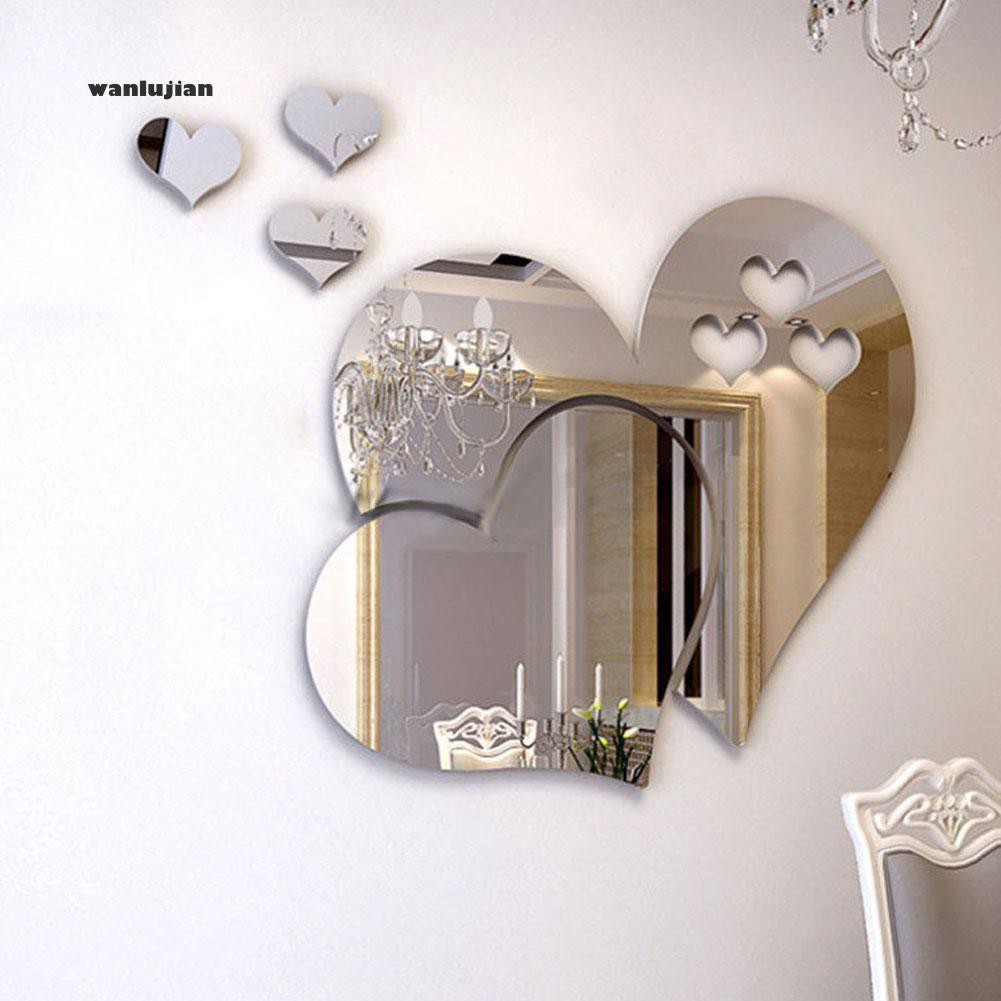 Wa Stiker Dinding Decal Desain Love Heart 3d