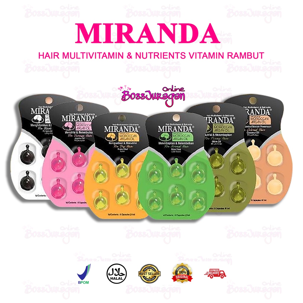 (BOSS) MIRANDA HAIR MULTIVITAMIN &amp; NUTRIENTS VITAMIN RAMBUT SACHET ISI 6 PCS