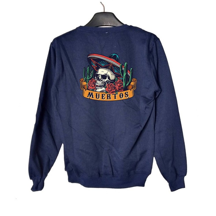 Crewneck Pria Muertos Sweater Fleece Size M - XXL