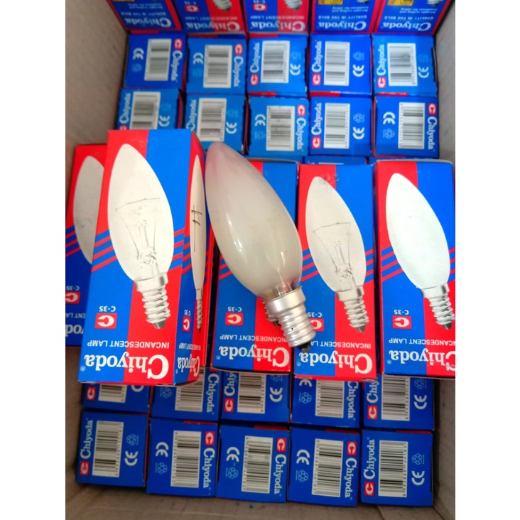 LAMPU CANDLE CHIYODA 10W KUNING - DOP TORPEDO CHIYODA